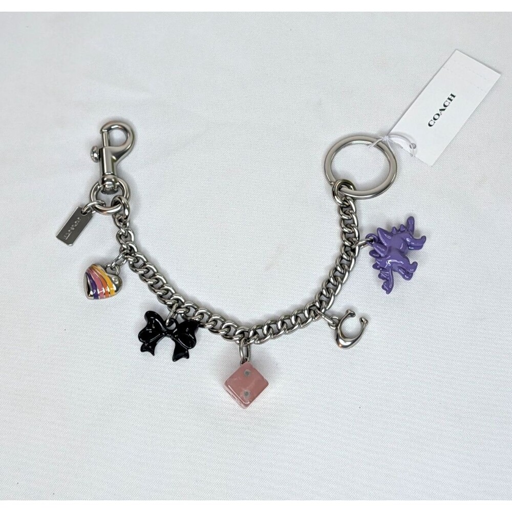 Coach Motif Chain Bag Charm, NWT